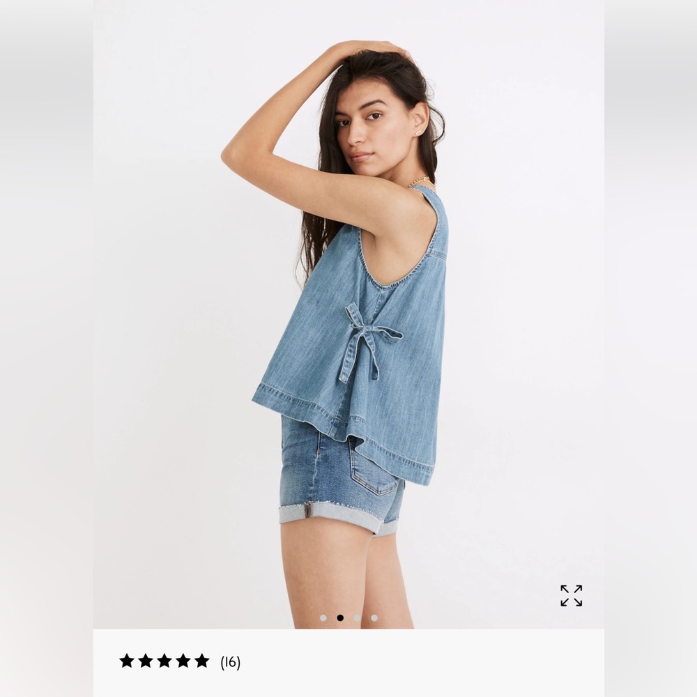 Madewell Denim Side-Tie Tank Top - Size Small - NWT